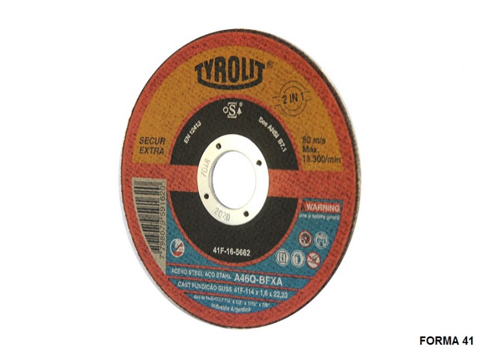 Tyrolit Disco de corte 2 en 1 para acero y acero inoxidable - Disco de  amoladora angular 25 x 115 mm x 2,5 x 22,23 - discos de corte de metal para